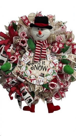 DIY Snowman Christmas Wreath ☃️ | Whimsical Holiday Wreath Making | LizCreates