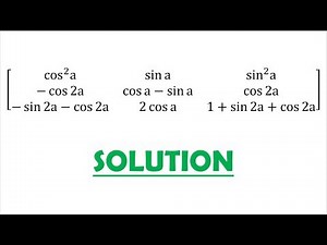 Solution: Determinant, Trig, and Series