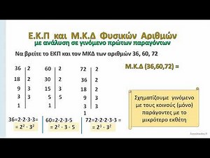 ΕΚΠ και ΜΚΔ φυσικών αριθμών με ανάλυση σε γινόμενο πρώτων παραγόντων