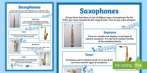 Types of Saxophones Poster