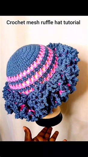Crochet mesh ruffle hat tutorial now available#crochet#ascarcrochets#rufflehat#mesh#crochetrufflehat