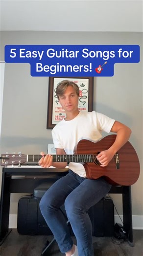 Dave - Beginner Guitar Teacher on Instagram: "5 Easy Guitar Songs for Beginners! 🎸 #guitartok #guitar #musiciansoftiktok #fyp #foryou"
