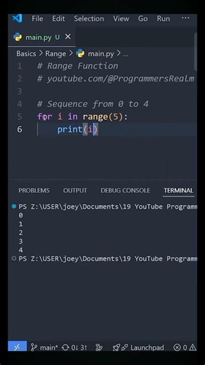 Python Basics: RANGE() Function in Under a Minute