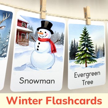 Winter Flashcards: Educational Flash Cards for Classroom and Homeschool Decor