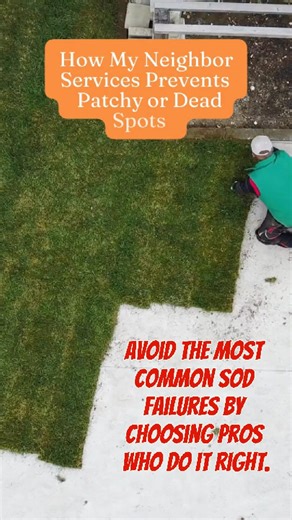 Patchy or dead spots are one of the biggest frustrations homeowners face after sod installation. In most cases, the problem isn’t the sod. It’s how it was installed. Here’s how My Neighbor Services prevents those issues from the start: • Proper soil preparation to support root growth • Precise leveling to avoid water pooling or dry spots • Tight sod placement to eliminate gaps • Correct watering at installation to reduce shock • Clear after-care guidance so the sod establishes properly This isn’