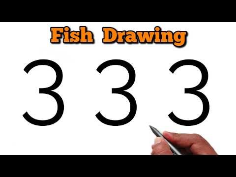 🐟 How to Draw Beautiful Fish Using Number 33 | Step by Step Drawing