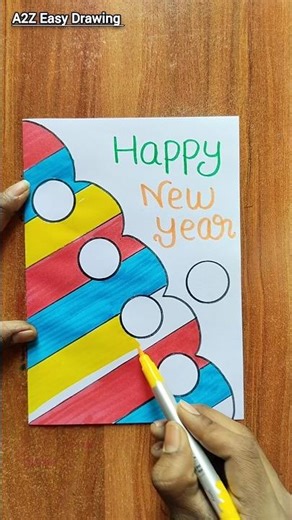 Happy New Year Card 2026 / New Year Greeting Card / Card Making #shorts #card