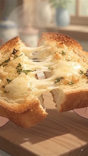 Cheesy Italian Garlic Bread 🧄🧀 | Crispy,Buttery & Satisfying | Ghibliart#garlicbread#viral#ytshorts