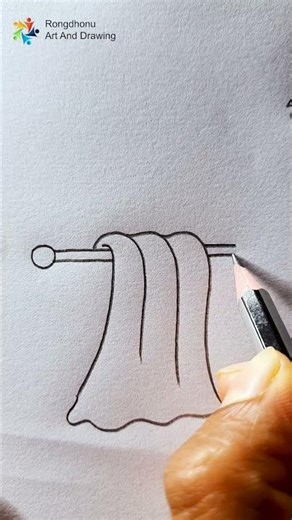 Simple Pencil Drawing of Towel Hanger | Easy Step by Step Drawing #rongdhonuartanddrawing
