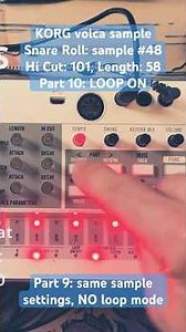 Korg volca sample 2 tutorial for snare roll ratchet stutter technique #korgvolcasample2 #volcasample