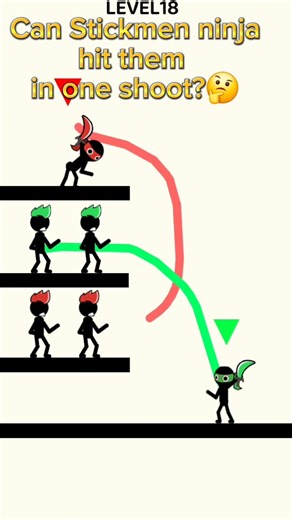 Perfect shoot to hit them, stickman 🥳 #mobilegame #oneline #gameplay