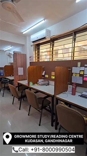 Maru Gandhinagar | Sahil Patel on Instagram: "🥇Gandhinagar’s #1 Reading Library for Comfort. ​Tired of cramped study spaces? We offer the most spacious desks in Gandhinagar—guaranteed. ​📏 Why choose us? ​Extra-Wide Desks: Enough room for your laptop, multiple books, and notes—all at once. ​Bring Your Material: You bring the books; we provide the ultimate infrastructure. ​Student Essentials: High-Speed WiFi & Charging Points at every seat. ​📍 Kudasan, Gandhinagar | 🚀 Upgrade your study space 