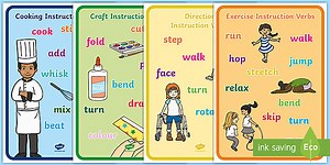 Instruction Verbs Display Posters