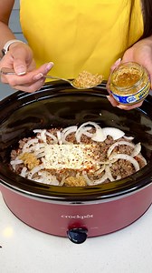 Easy and yummy crockpot dinner! I make a cheesy tortellini pasta with ground beef, onions, and mozzarella cheese. | Amy's Kitchen