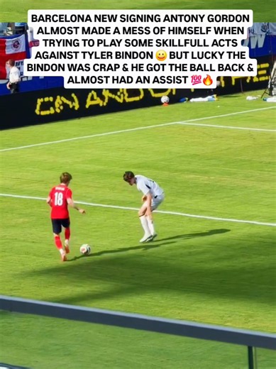 Anthony Gordon failed dribble but quick recovery vs New Zealand