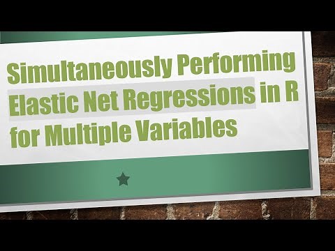 Simultaneously Performing Elastic Net Regressions in R for Multiple Variables
