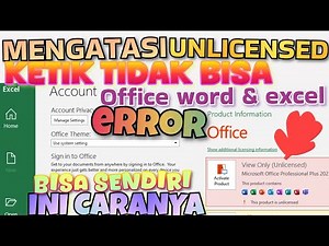 Mengatasi Unlicensed Product & Enter Your Product Key di Microsoft Office #belajarexcel #excel