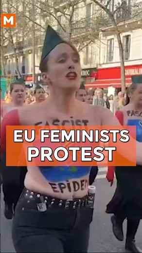 Shocking Paris protest: Feminist Protesters Mock Trump, Putin, and Musk with Nazi salutes