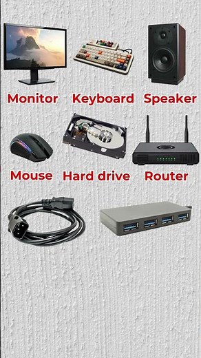 8 Essential Computer Parts Vocabulary EVERY Beginner Must Know! 🖥️💻 #learnwithmia #vocabulary