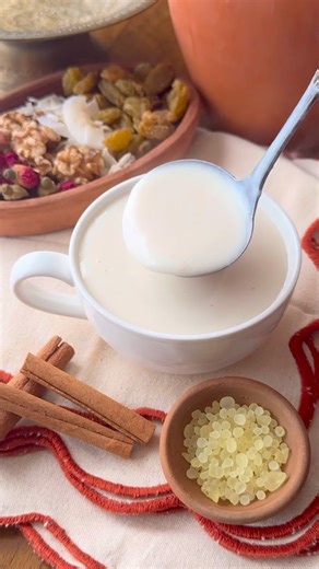 hind kasem on Instagram: "egyptian sahlab 🍶🇪🇬 sahlab/salep is a an orchid starch thickened warm beverage that is consumed across the middle east/mediterranean region! in egypt, it’s usually made with mastic gum and vanilla, which gives it such a cozy earthy flavoring. because it’s a bit more difficult to come across real sahlab derived by orchid starch, alternative starches like corn or rice are used in its place. i love keeping it traditional and top it with dried nuts a