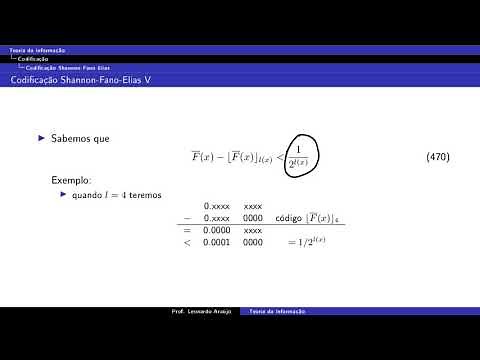 Aula 26: código de Shannon-Fano-Elias - Teoria da Informação