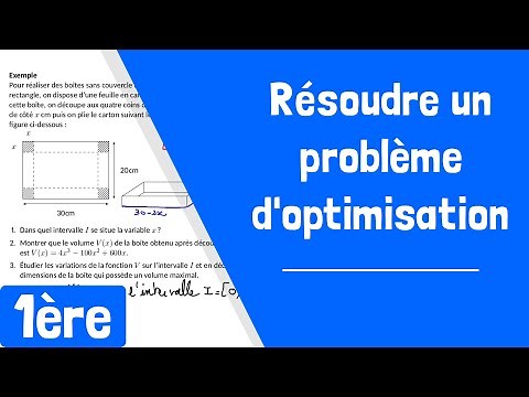 Comment résoudre un problème d'optimisation en étudiant une fonction ?