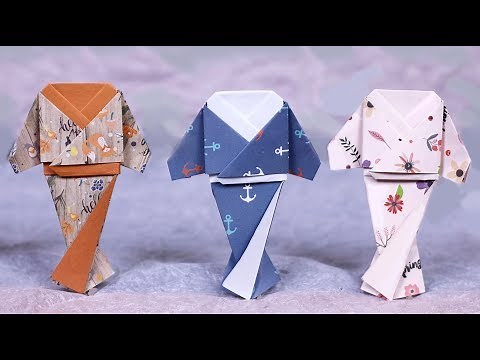 Paper Folding Art Origami: How to Make Japanese Kimono Clothes (Design by Paper Kawaii)