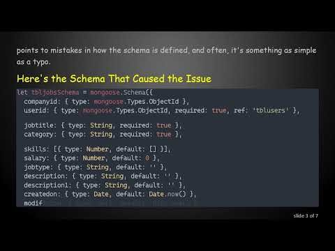 Solving the Mongoose Schema Problem: How to Fix Document Saving Issues