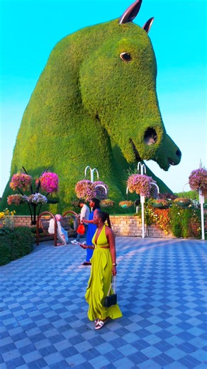 🤯🌷 The Size of These Floral Creations Is Incredible | Dubai 4K #dubai #flowers #explore #trending