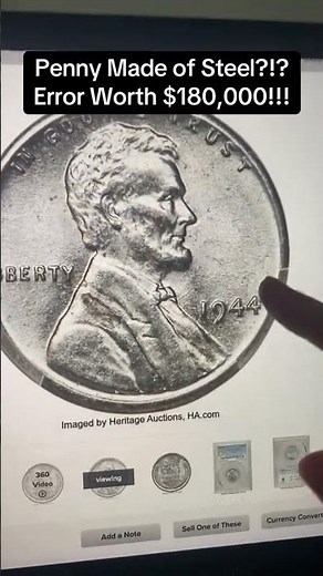 $180,000: 1944 STEEL Lincoln Penny Error Worth SIX Figures! #errorcoins #lincolncent #rarecoins