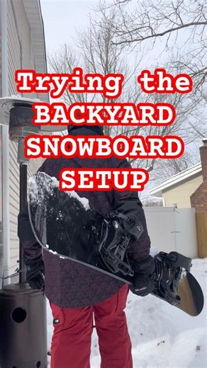 Trying the Backyard Snowboard Setup❄️ (Part 1 of 2) #snowboarding #backyard #fail #nextdaytrading