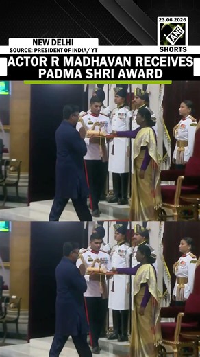 Actor R Madhavan honoured with Padma Shri at Rashtrapati Bhavan