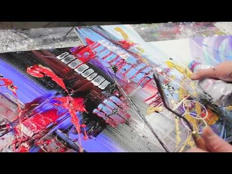 Abstract acrylic painting Demo HD Video - illuminating - by John Beckley
