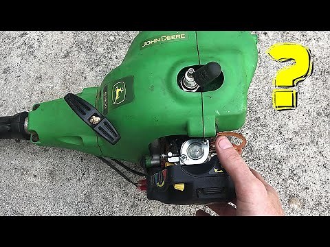 Fixing a JOHN DEERE Gas String Trimmer that Wont Start or Run - Fuel lines Limiter Adjustment Screws