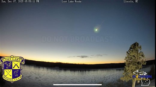 Meteor captured on camera breaking up over Michigan last night