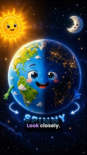 That's why its Day & Night!🌍✨ Meet Spinny The Earth #shorts #scienceforkids #educationalshorts
