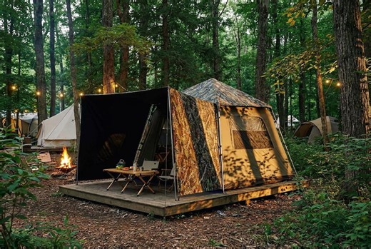 Pop-up Glamping Tent 10ft | Blackout Rainfly Instant Setup - Etsy