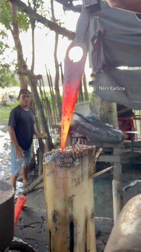 Steel plating using banana tree media. #Blacksmith #craftsmanship #forging #Gilding #ytviral