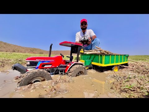 Mahindra Novo Tractors Testing Vlog | 605 Di Xp Plus 4 Wheel Drive fully loaded trolly stuck in mud