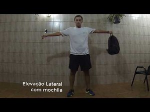 Exercício Elevação lateral com mochila