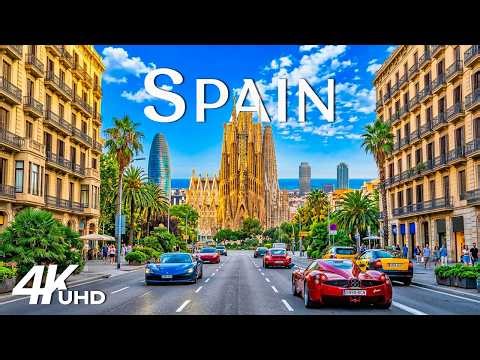 Barcelona Spain 8K | Vibrant Mediterranean Coastal City, Sagrada Familia & Gaudí Skyline 🌊✨