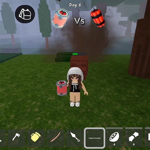 Impact grenade vs dynamite 🧨🤫#99nightintheforest #shortvideos #roblox #viralvideos