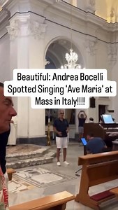 @dailyhappystories Beautiful: Andrea Bocelli Spotted Singing ‘Ave Maria’ at Mass in Italy In a video published on July 8, 2025, Catholic opera singer Andrea Bocelli was spotted singing the “Ave Maria” during Mass in Capri, Italy. Social media personality Mambo Italiano published the video on X, saying, “It just happened in Capri …Andrea Bocelli surprised everyone by singing Schubert’s Ave Maria during Mass. What a wonder — holidays in Italy.” The original video went viral with over two million v