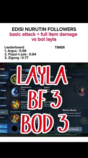 Optimal Layla Build for Mobile Legends: Basic Attacks Only