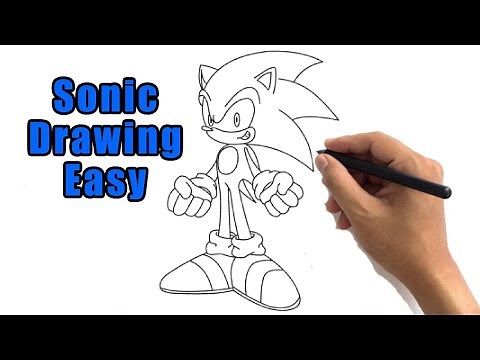 How to Draw Sonic The Hedgehog Outline Drawing | Easy Sonic Character Full Sketch Step by Step