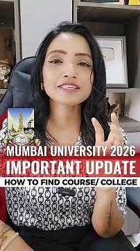 MUMBAI UNIVERSITY 2026 | HOW TO SELECT COLLEGE COURSE