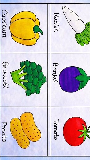 Vegetables Drawing Easy #drawing #painting #drawingvideo #vegetables #paintingvideo