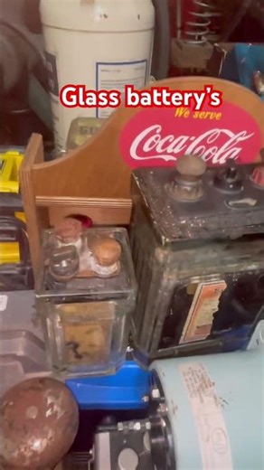 Glass battery’s in Sam’s shed #history #electricity #electrical #radio #science