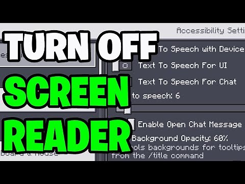 How To Turn Off Screen Reader On Minecraft! - Android, IOS, Xbox, PS5, Switch, Windows, PC