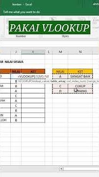 Belajar VLOOKUP #vlookup #excel #menentukanketerangannilai